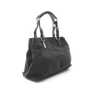 Prada Black Tote Nylon Leather Bag